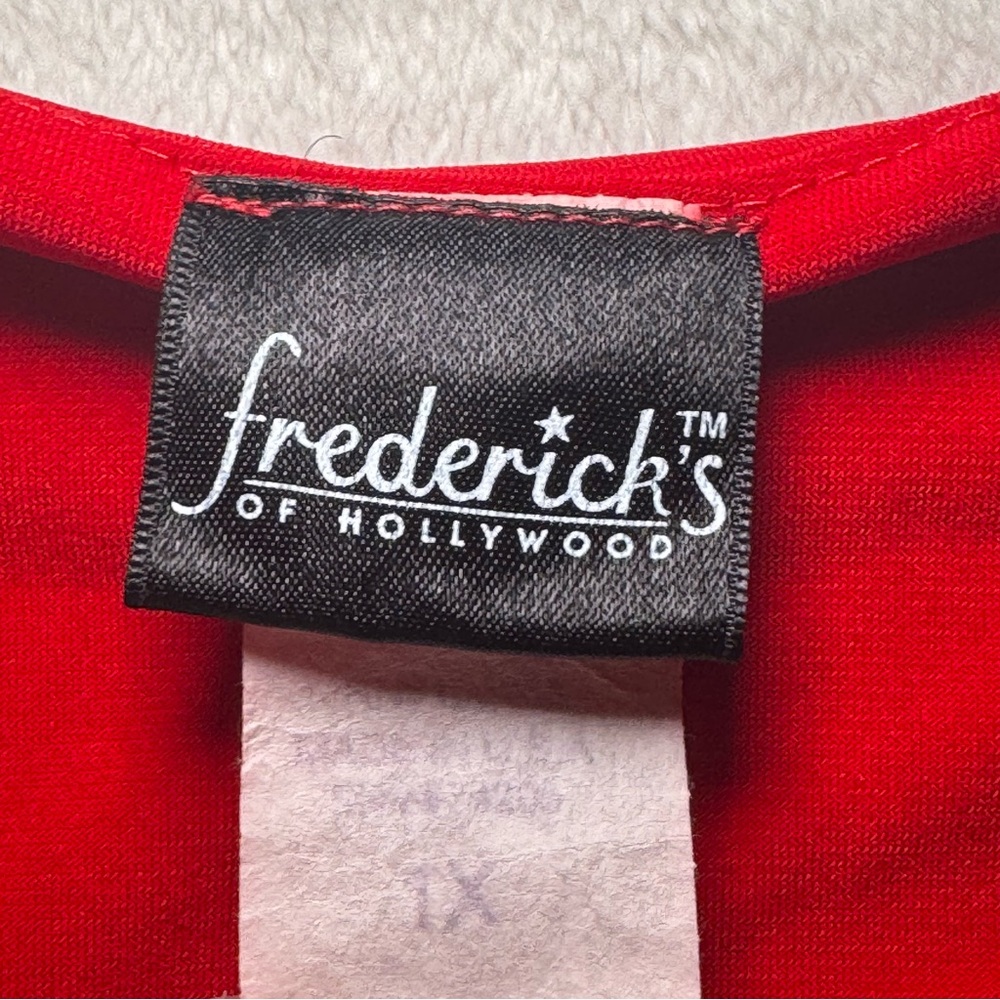 Vintage 90s Red Ruched Sexy Blouse Top by Fredericks of Hollywood - Picture 4 of 6